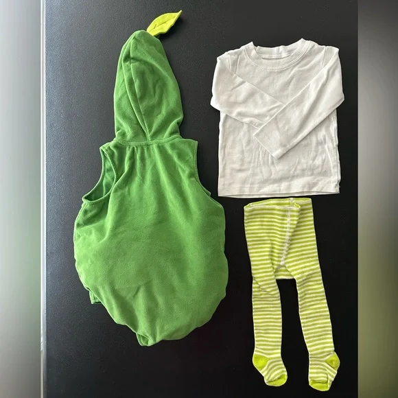 Carter's UNISEX Multicolored Avocado Costume Size 24 Months 3 Pieces - Picture 3 of 3